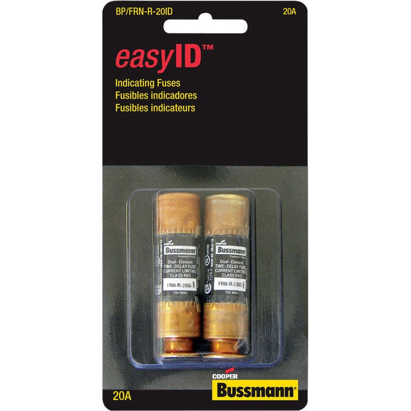 Bussmann easyID Dual Element Time Delay Fuse 20 amps 250 volts 2 pk For Motor Control Centers