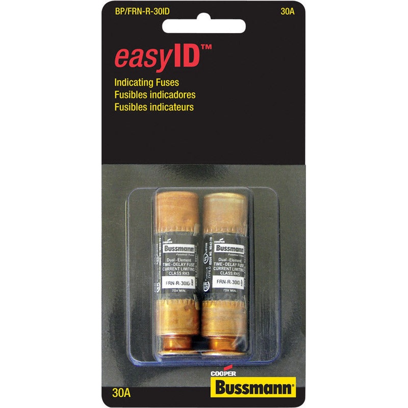 Bussmann easyID Dual Element Time Delay Fuse 30 amps 250 volts 2 pk For AC Power Distribution Syst