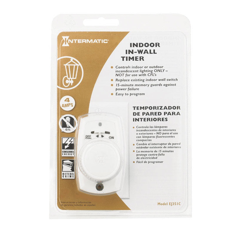 Intermatic Indoor and Outdoor 24 Hour Programmable Security In Wall 120 volts White