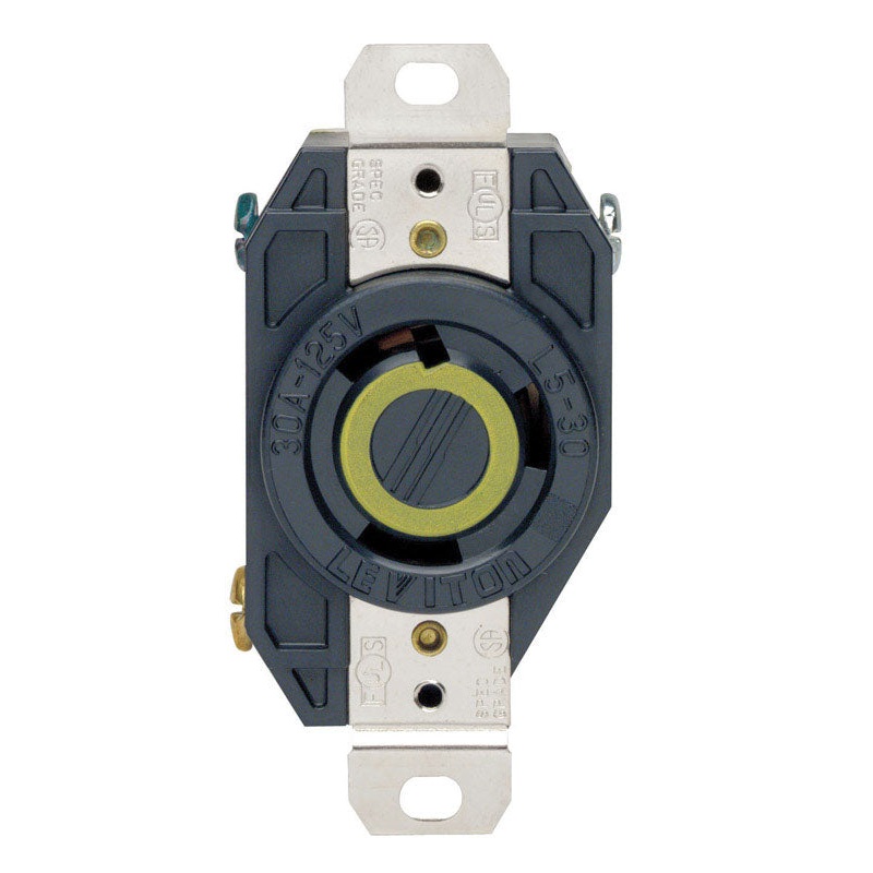 Leviton V-O-Max Electrical Receptacle 30 amps L5-30R 125 volts Black