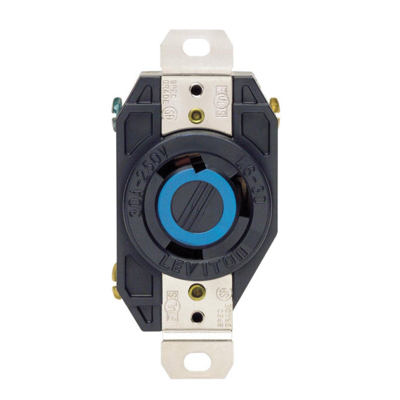 Leviton V-O-Max Electrical Receptacle 30 amps L6-30R 125 volts Black