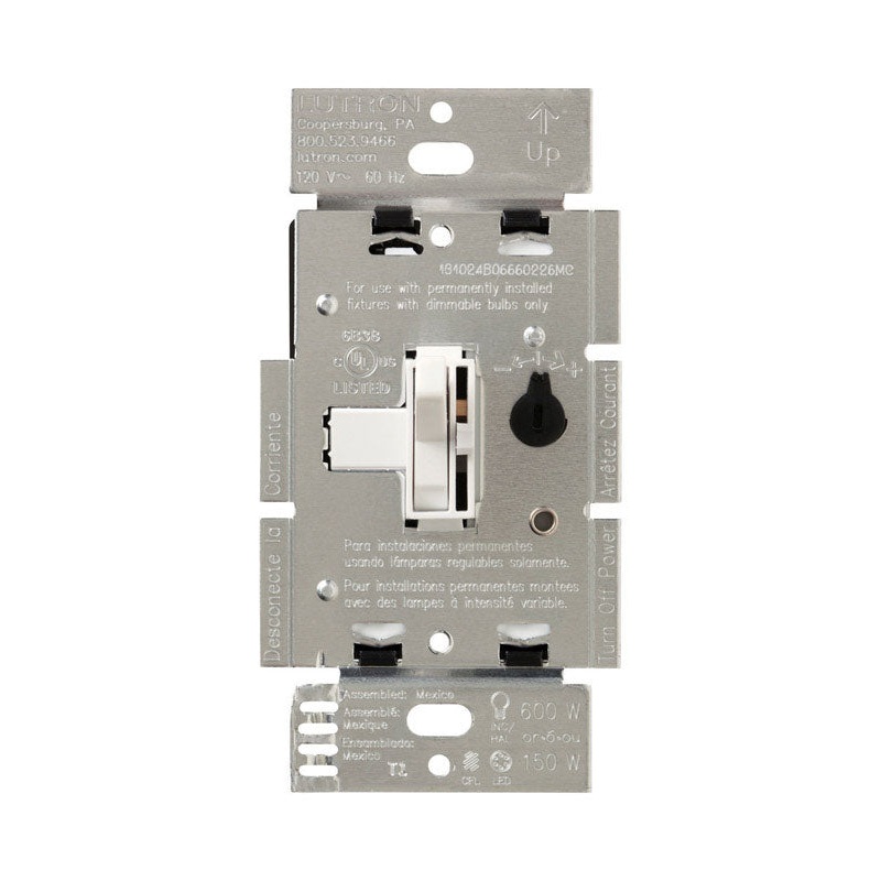 Lutron Toggler 1.25 amps 150 watts Three-Way Dimmer Switch White