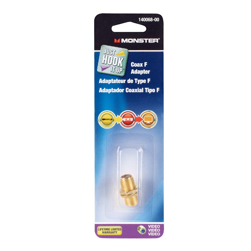 Monster Cable Double Female Coax F Adapter 1