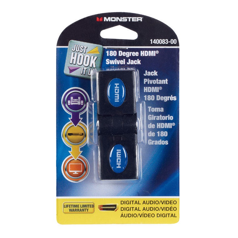 Monster Cable Just Hook It Up Swivel Coupler Black 1