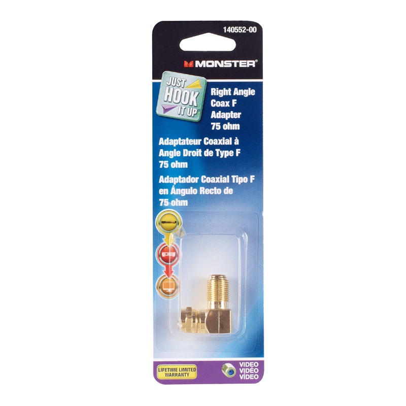 Monster Cable Right Angle Coax F Adapter 1