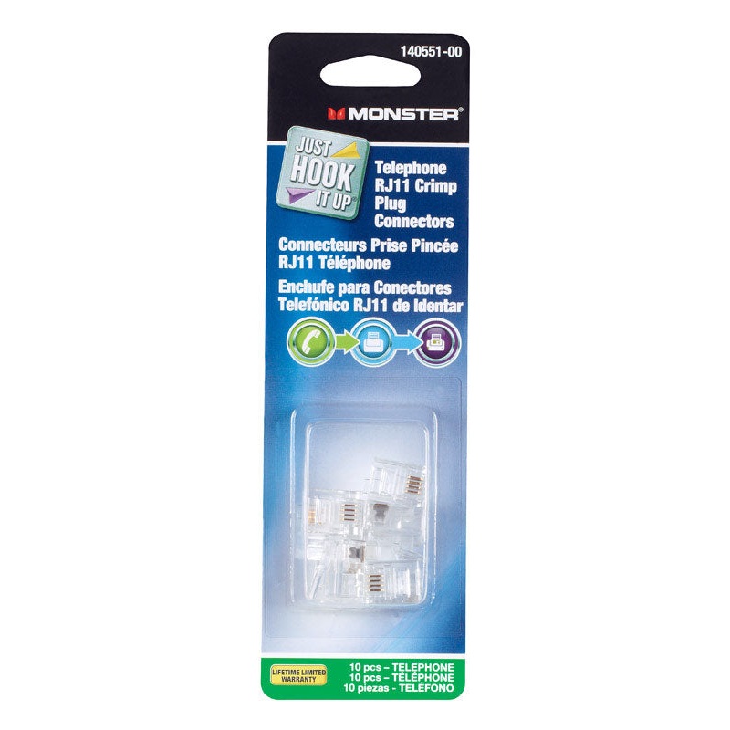 Monster Cable Telephone Rj11 Modular Crimp Plug Connectors