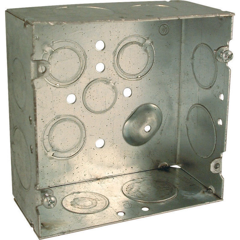 Raco 4-11/16 in. H Square 2 Gang Outlet Box 3/4 in. Gray Steel