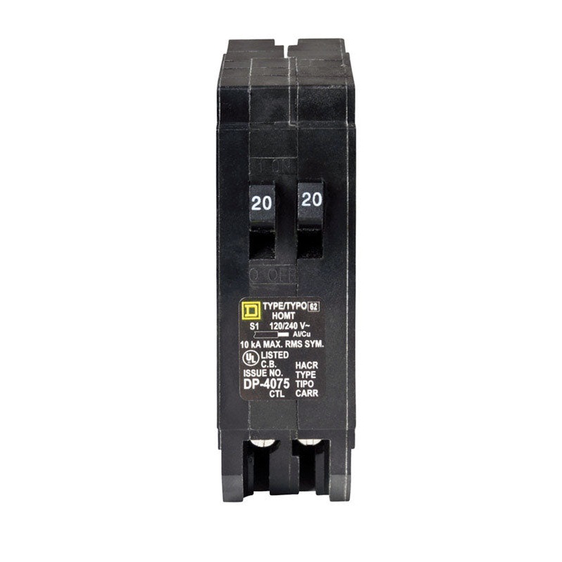 Square D HomeLine Tandem/Single Pole 20/20 amps Circuit Breaker