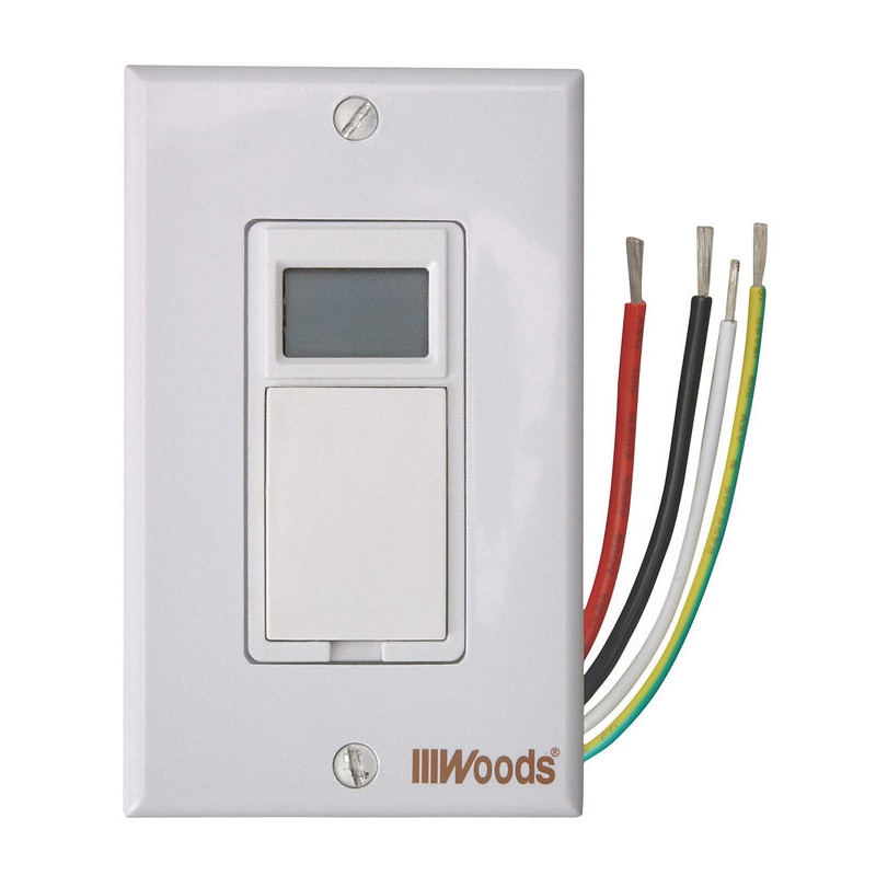 Woods Indoor 7 Day Digital In Wall Timer 15 amps 120 volts