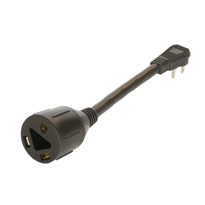 Ace 14/3 STW 125 volts RV Conversion Adapter and Power Supply Cord 9 in. L Black