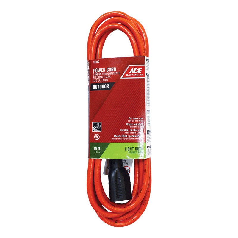 Ace Indoor and Outdoor Extension Cord 16/3 SJTW 10 ft. L Orange