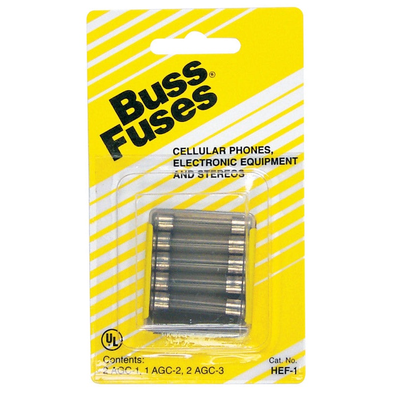 Bussmann Glass Tube Fuse Assorted amps 250 volts 1/4 in. Dia. x 1-1/4 in. L 5 pk For Communication