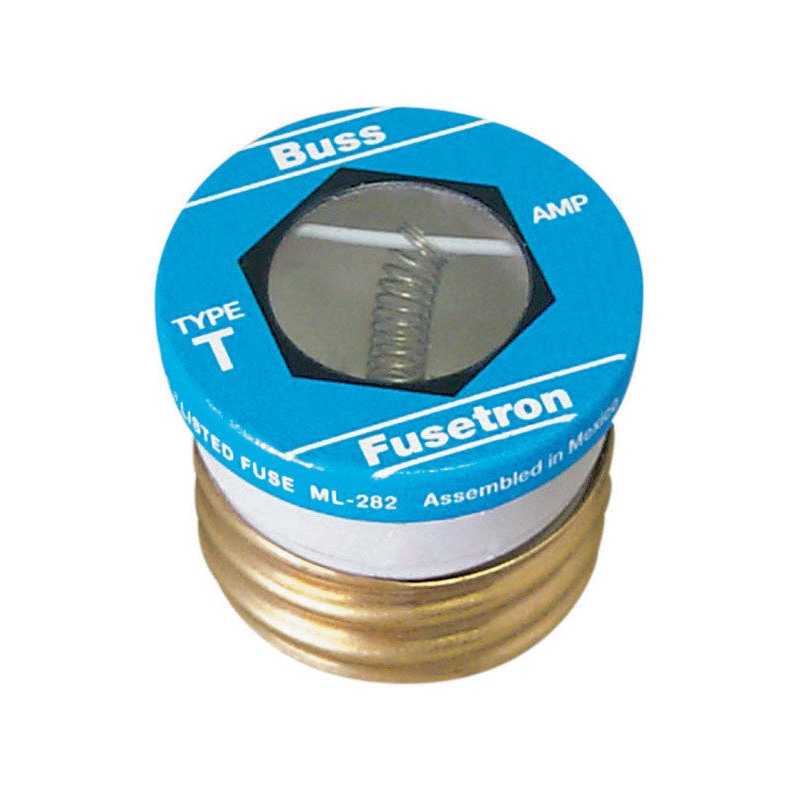 Bussmann T-Type Plug 6.25 amps 125 volts 1-3/16 in. Dia. x 1-1/4 in. L 1 pk For Small Motor Overlo