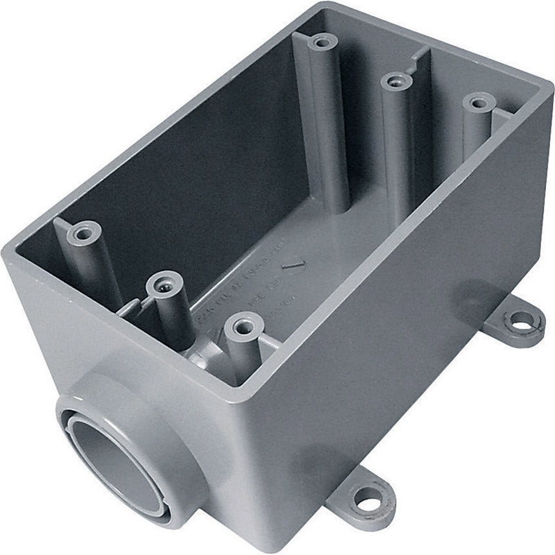 Cantex 2-1/4 in. H Rectangle 1 Gang Electrical Box 3/4 in. Gray PVC