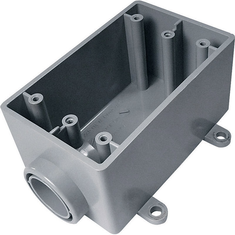 Cantex 2-3/4 in. H Rectangle 1 Gang Electrical Box 1/2 in. Gray PVC