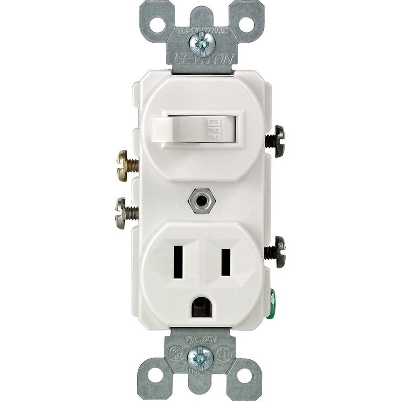 Leviton 1 15 amps White Combination Combination 1 Switch and Receptacle