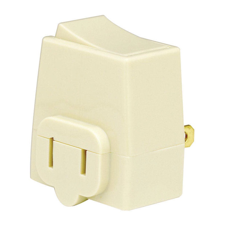 Leviton 13 amps 125 volts Rocker Plug-In Tap Switch Ivory