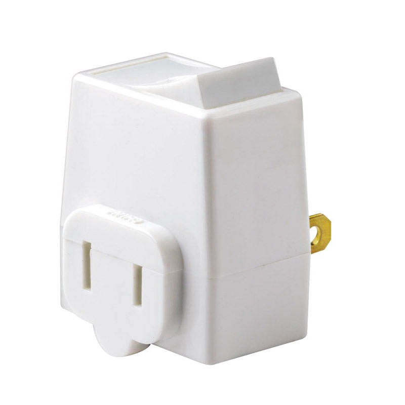 Leviton 13 amps 125 volts Rocker Plug-In Tap Switch White