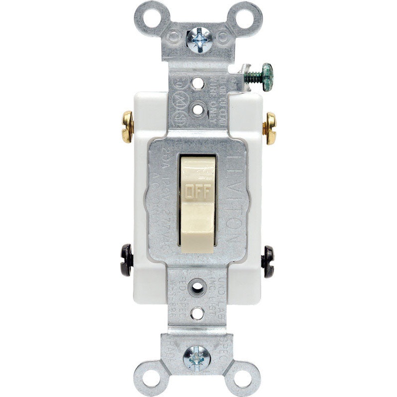 Leviton Commercial 20 amps 120/277 volts Double Pole Toggle Switch Ivory