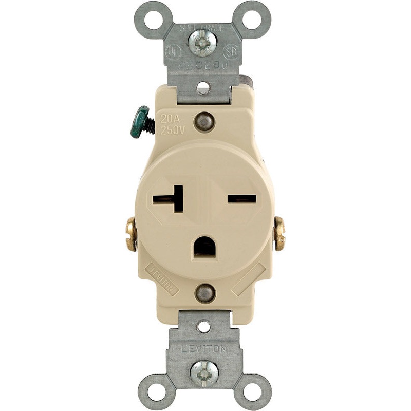 Leviton Electrical Receptacle 20 amps 6-20R 250 volts Ivory