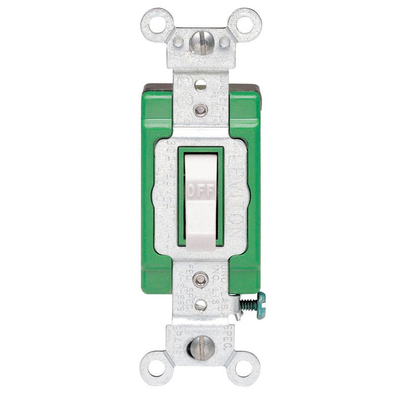 Leviton Industrial 30 amps 120/277 volts Double Pole Toggle Switch White