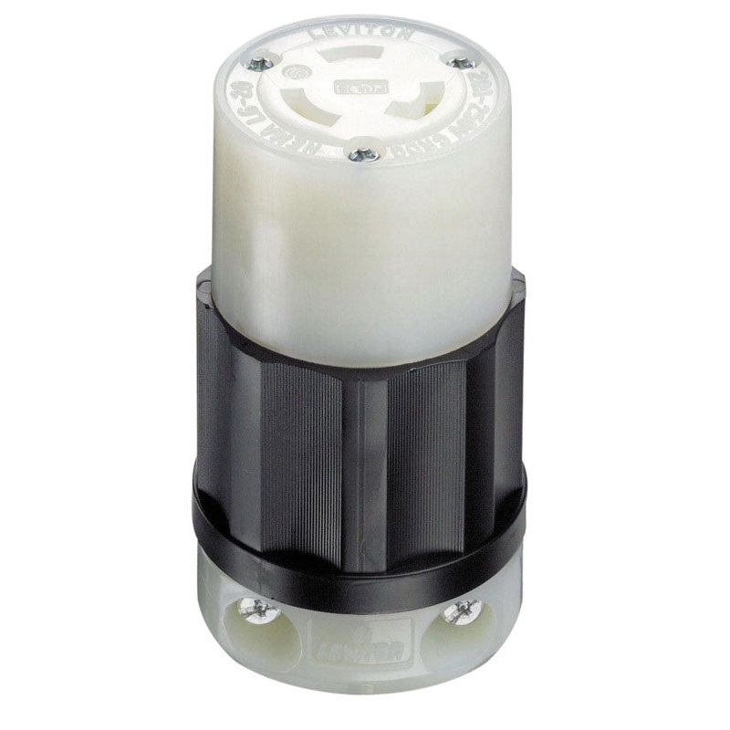 Leviton Industrial Nylon Grounding Locking Connector L6-20R 16-10 AWG 2 Pole 3 Wire