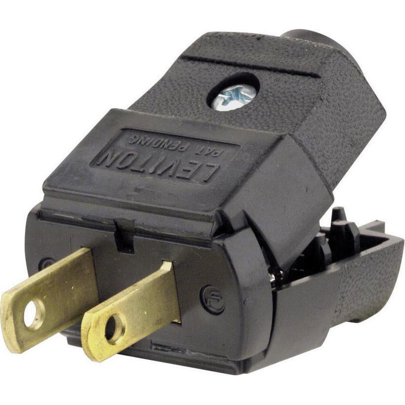 Leviton Residential Thermoplastic Non-Grounding Polarized Plug 1-15P 20-16 AWG 2 Pole, 2 Wire