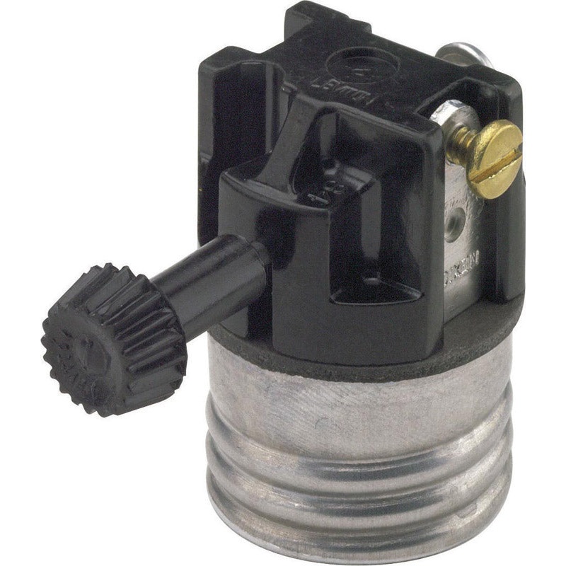 Leviton Turn Knob Socket 250 watts 250 volts Medium Black