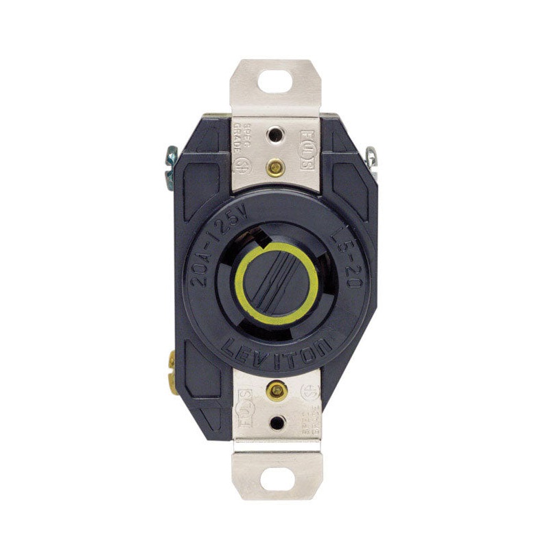 Leviton V-O-Max Electrical Receptacle 20 amps L5-20R 125 volts Black