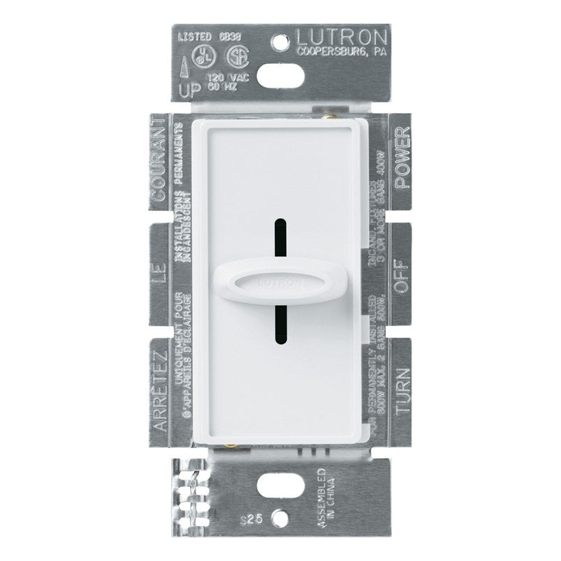 Lutron Skylark 8.3 amps 1000 watts Slide Dimmer Switch White