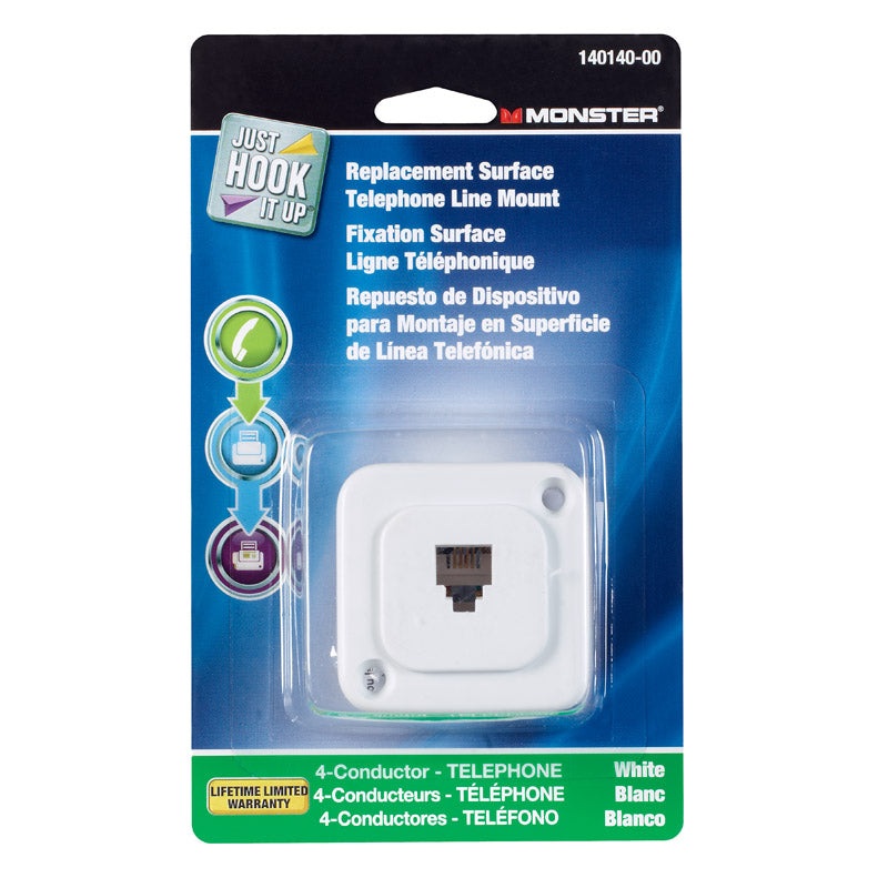 Monster Cable Replacement Surface Mount Telephone Line Jack