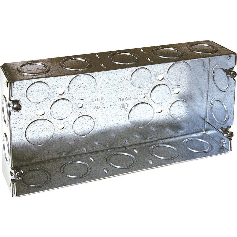 Raco 4-1/2 in. H Rectangle 3 Gang Electrical Box 1/2 in. Gray Steel