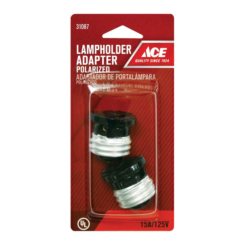 Ace Polarized Polarized Socket Adapter Black 15 amps 125 volts 2 pk