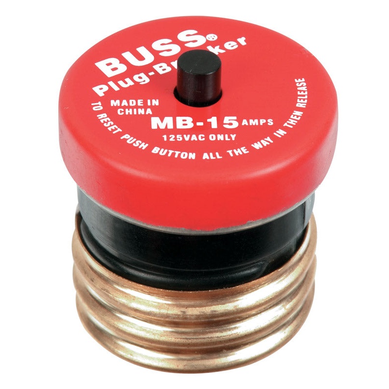 Bussmann Plug Fuse 15 amps 125 volts 1-1/4 in. L 1 pk For Circuit Breaker