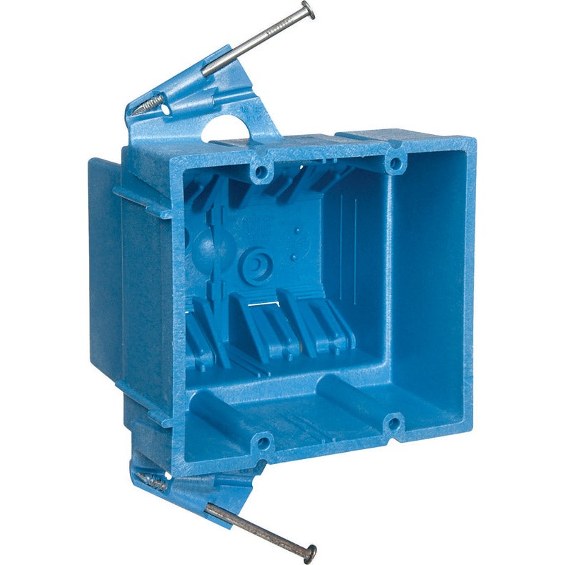 Carlon 3-1/2 in. H Rectangle 2 Gang Outlet Box Blue PVC