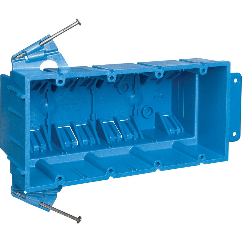 Carlon 7-3/4 in. H Rectangle 4 Gang Electrical Box Blue PVC