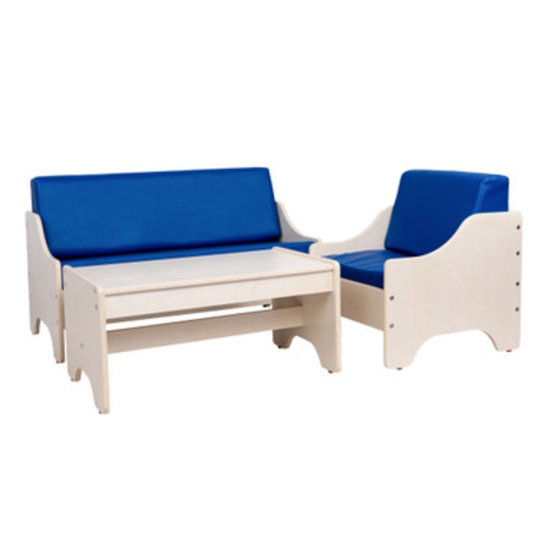 Everyday Kid’s Lounge Set – Blue Cushions – Assembled