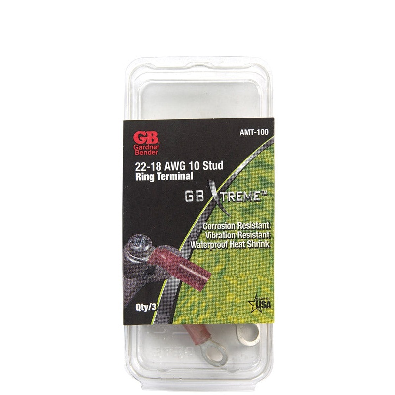 GB Industrial Ring Terminal Nylon Red 3