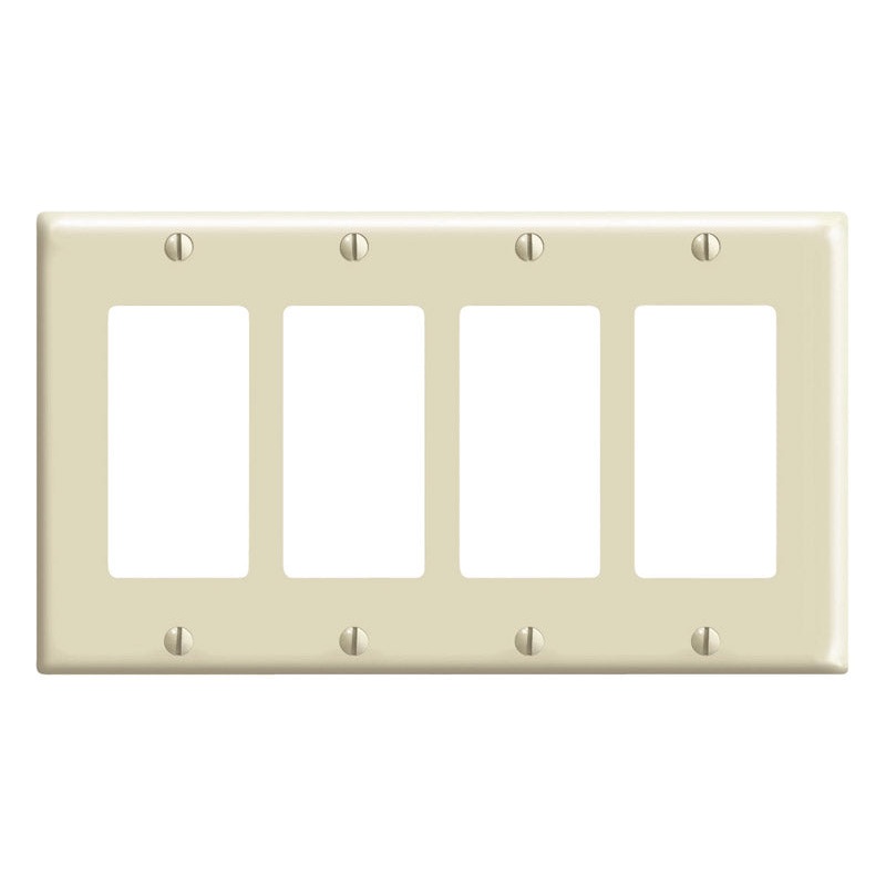 Leviton 4 gang Ivory Thermoset Plastic Rocker/GFCI Wall Plate 1 pk