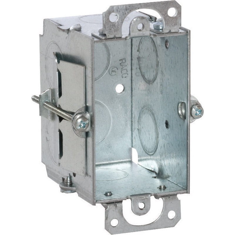 Raco 3 in. H Rectangle 1 Gang Switch 1/2 in. Gray Steel