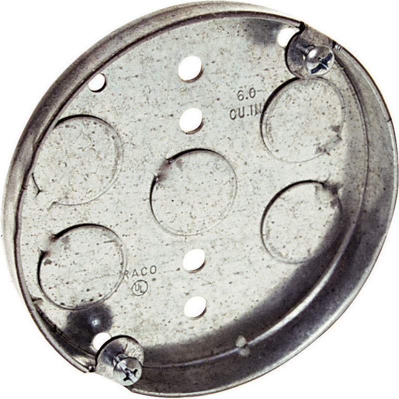 Raco 4 in. H Round 1 Gang Junction Box 1/2 in. Gray Steel