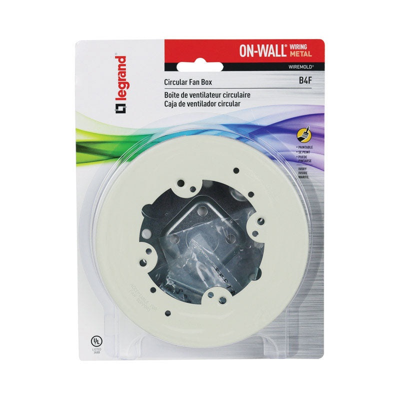 Wiremold Round Fan Box Ivory Metal