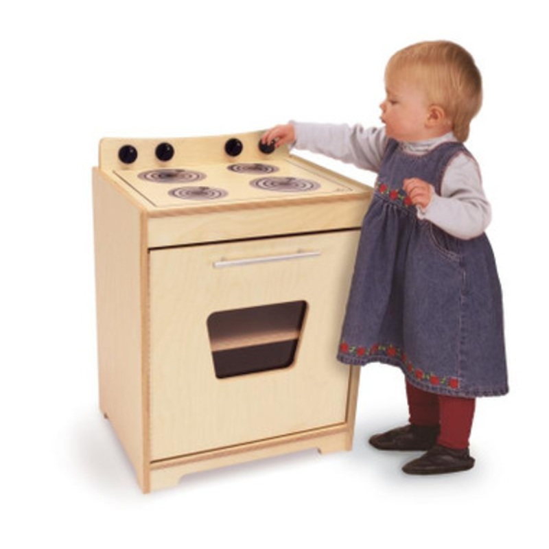 Contemporary Natural Toy Stove
