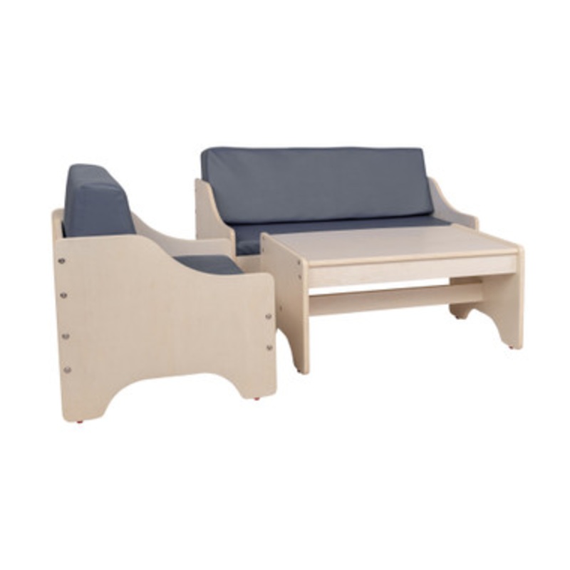 Everyday Kid’s Lounge Set – Gray Cushions – Assembled