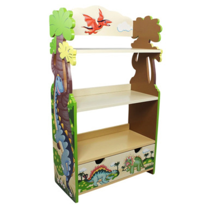 Fantasy Fields Dinosaur Kingdom Bookshelf with Storage Drawer
