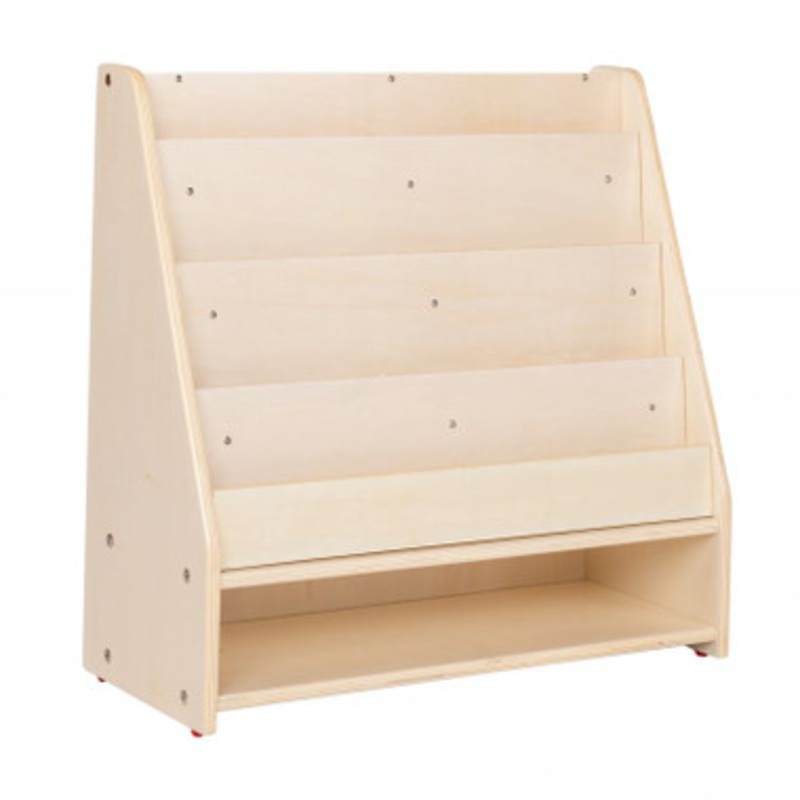 Mobile 4-Shelf Book Display with Storage – RTA