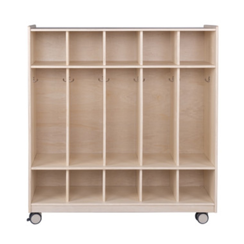 Mobile 5-Section Locker with Shoe Storage – Assembled