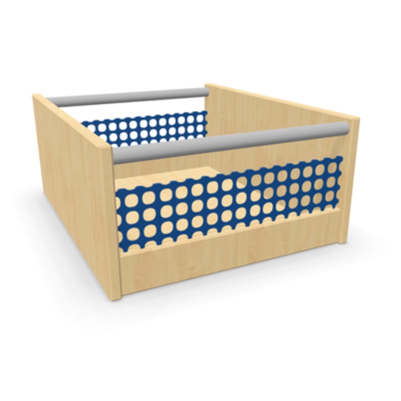 Move Upp Wooden Storage Bin with Perforated Metal