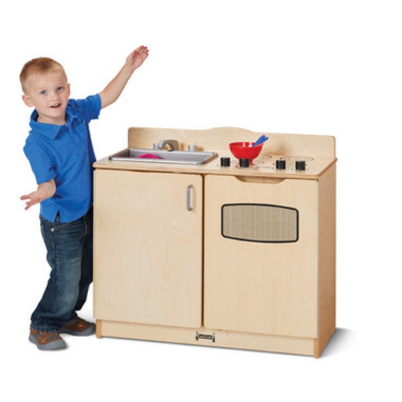 2-in-1 Pretend Wooden Play Kitchen