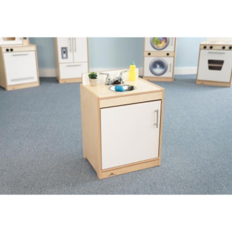 Contemporary White Kitchen Play Sink